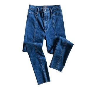 Abercrombie & Fitch Raw Hem Blue Jeggings Size 27/4L